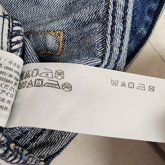 Abercrombie & Fitch Distressed Jean Denim Shorts Low Rise Button Fly Blue Size 8 - Picture 13 of 13